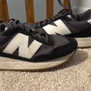 New Balance Charcoal and White Running Shoes